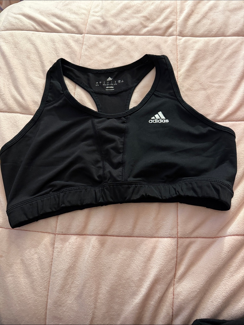 adidas Black Racerback Medium-Support Sports Bra